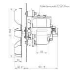 Aspirator - ventilator dimnih plinova IPC fi150 za peći na pelet 50W ...npr. Lafat - Slika 2